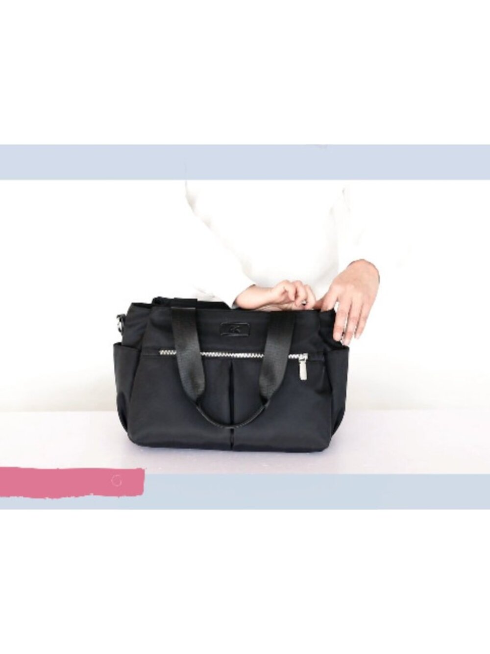 Lightweight Nylon Hobo Crossbody Bag Multi Compartment Shoulder Handbag - Picture 6 of 6